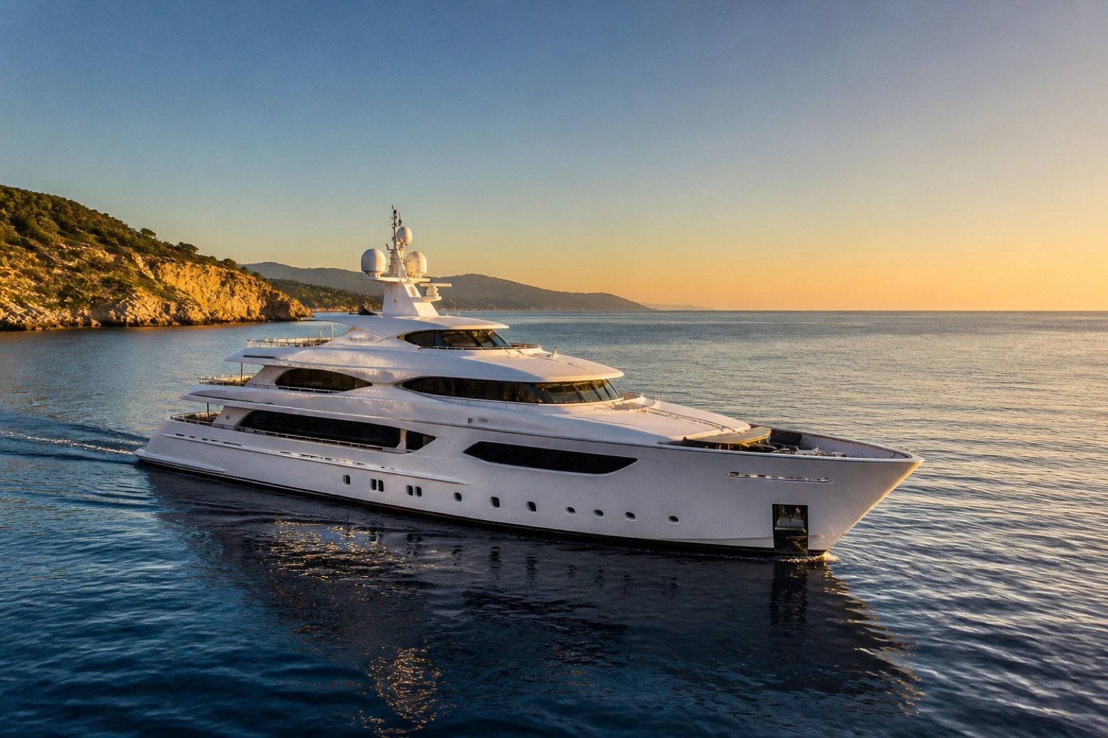 Superyacht at sea